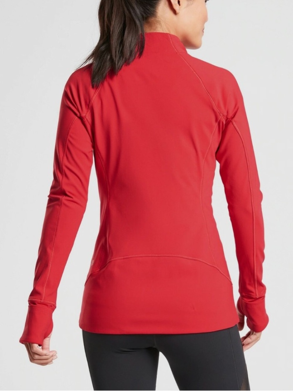 Athleta Hibiscus Red Half-Zip Pullover